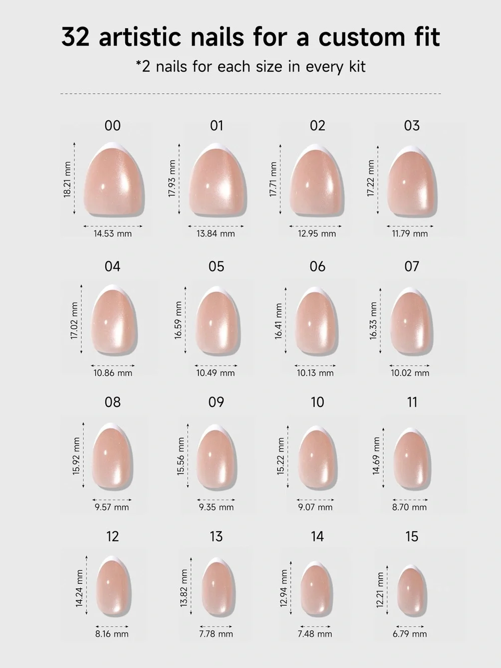 NIB Celebritips In Crystal Halo Almond French Tip Press On Nails 32pc